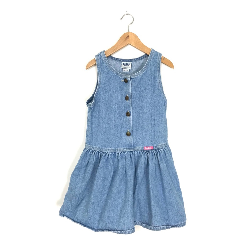 Vintage OshKosh B'Gosh Denim Jumper Dress 5 B6
